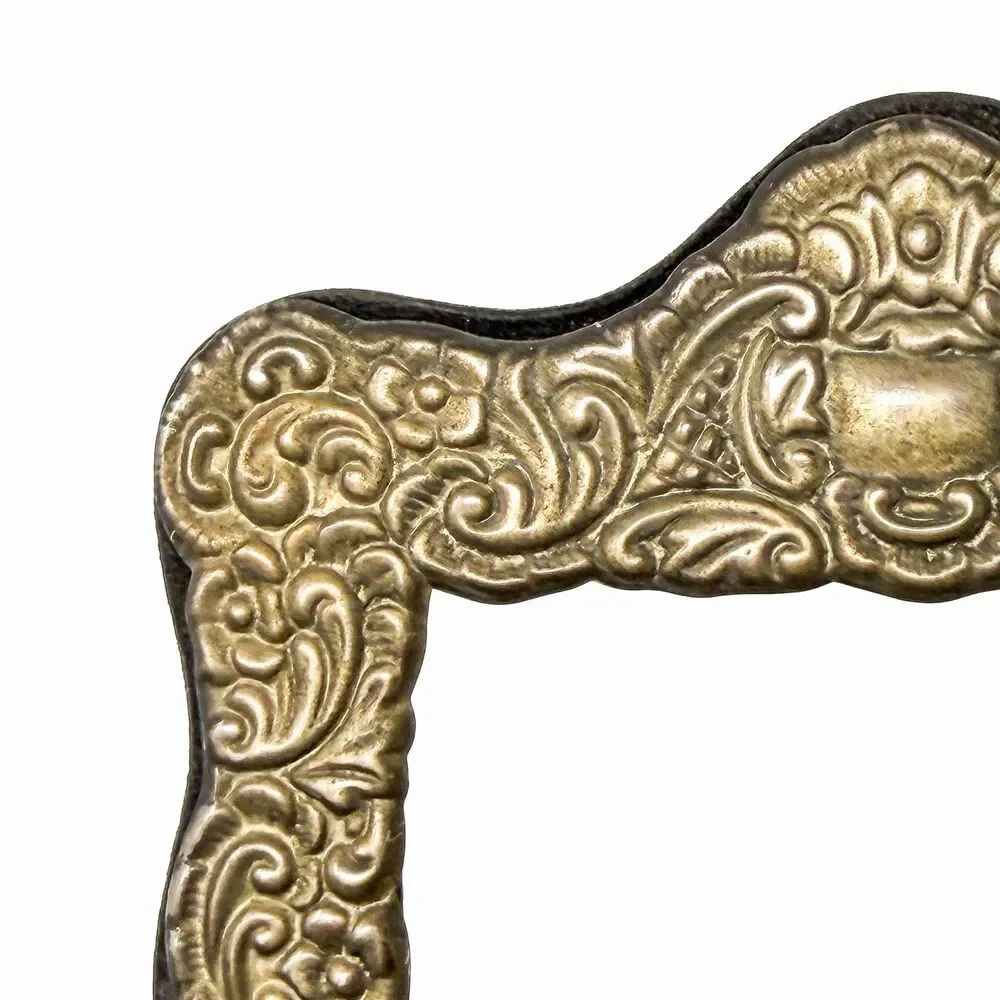 Vintage Ornate Picture Frame Antiqued Brass Bronze Patina Baroque Floral